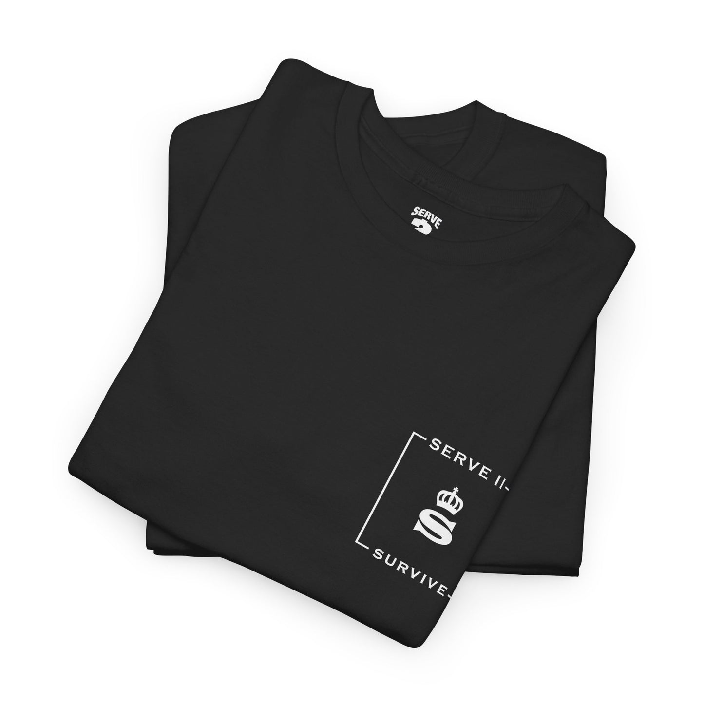 Serve 2 Survive® Le Embleme Blanc T-Shirt - Classic Stamp (White Logo)