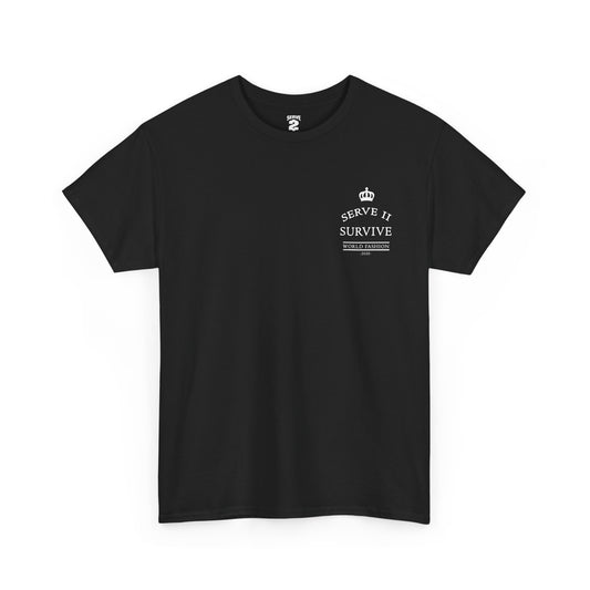 Serve 2 Survive® Crown Talk T-Shirt - Classic Stamp (White Logo)