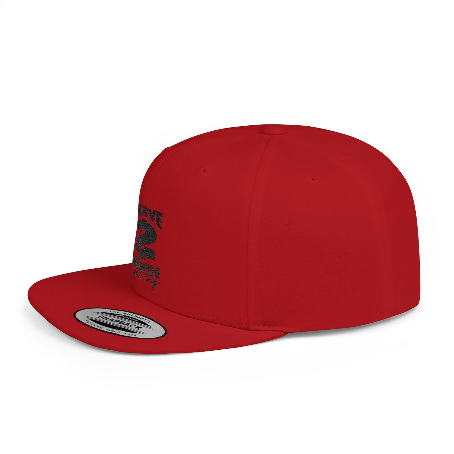 Serve 2 Survive® Flat Bill Snapback Hat - Black 'Serve 2 Survive' Design