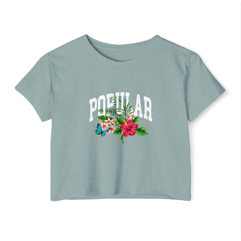 Popular Hustler Women's Festival Crop Top (White Logo)