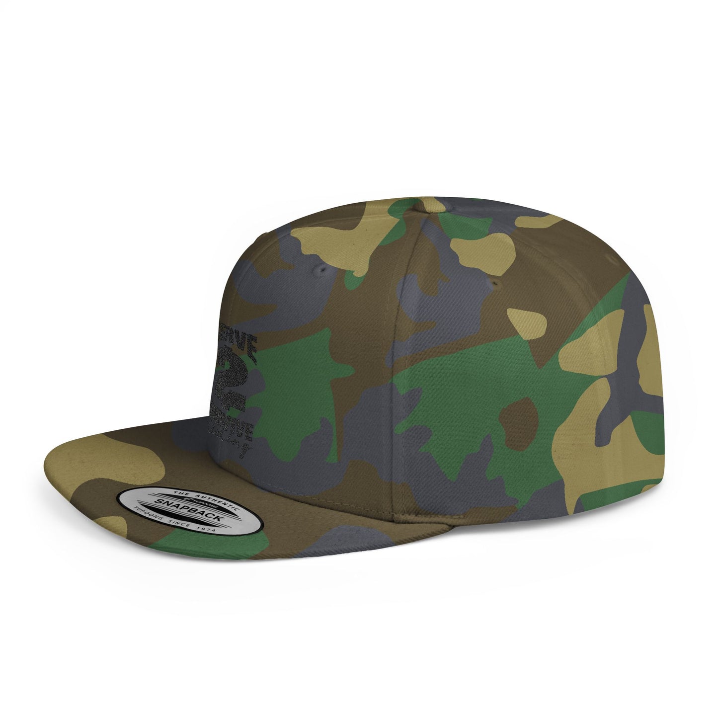 Serve 2 Survive® Flat Bill Snapback Hat - Black 'Serve 2 Survive' Design