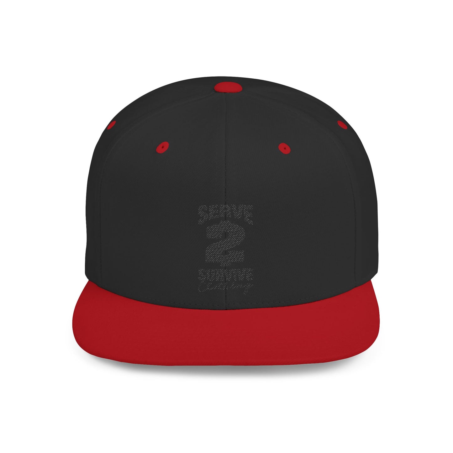 Serve 2 Survive® Flat Bill Snapback Hat - Black 'Serve 2 Survive' Design