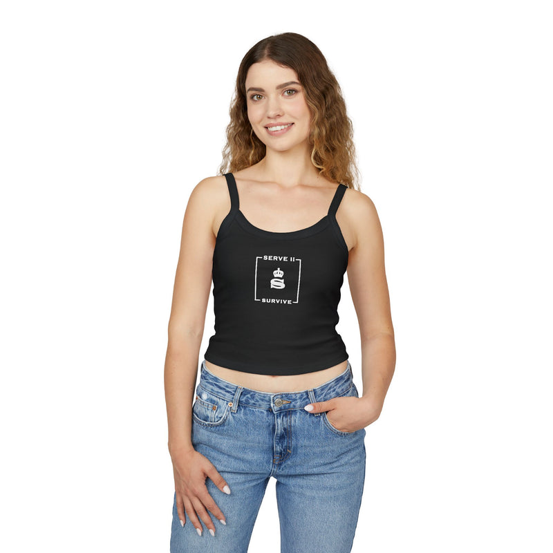Le Embleme Blanc Women's Spaghetti Strap Tank Top (White Logo)
