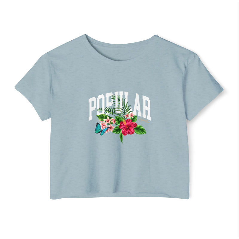 Popular Hustler Women's Festival Crop Top (White Logo)