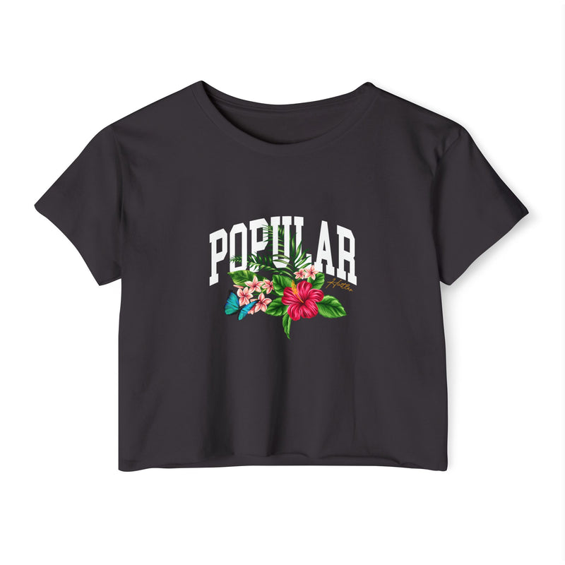 Popular Hustler Women's Festival Crop Top (White Logo)