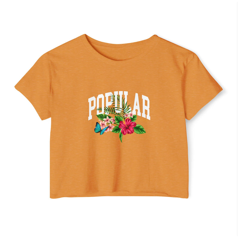 Popular Hustler Women's Festival Crop Top (White Logo)